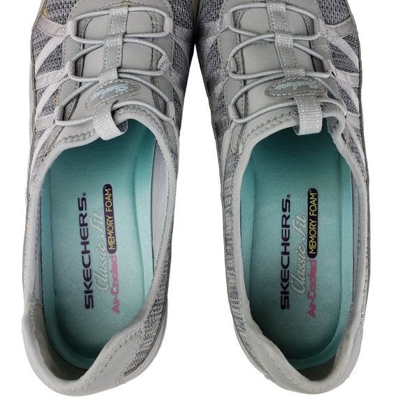 Skechers Air Cooled Memory Foam Slip On Sneakers 9.5 Light Gray - Picture 4 of 10